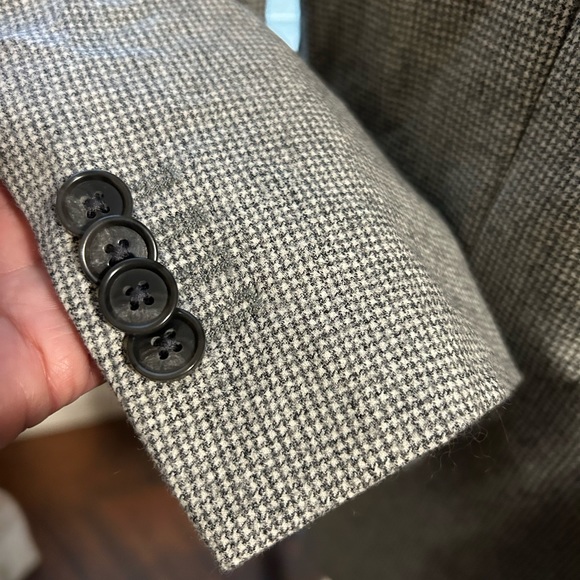 Banana Republic Men’s Slim Fit 42R Wool Grey Houndstooth Sports Coat NWT - Picture 6 of 16